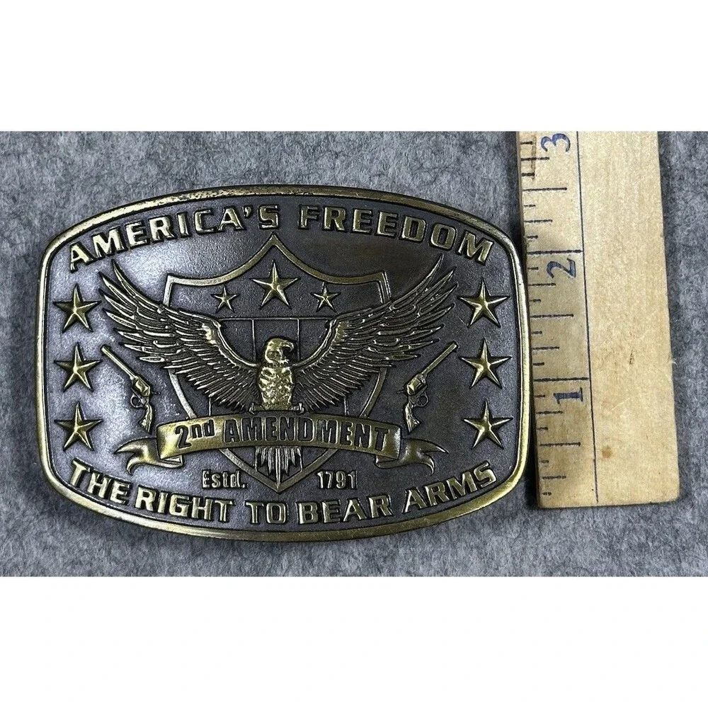 Montana Silversmiths 2nd Amendment Heritage Attitude Belt Buckle Eagle USA